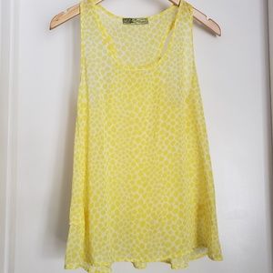 Whisper White‎ and Yellow Leopard  Print Top